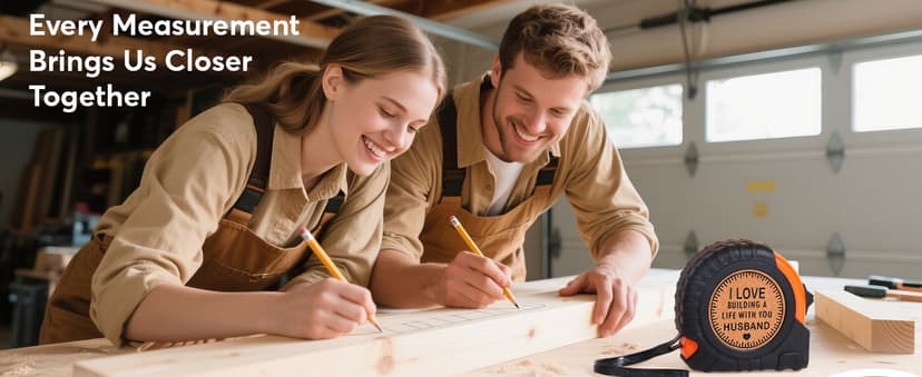 Husband Gifts for Birthday Anniversary Christmas Husband Gifts from Wife, Romantic Wedding Anniversary Men Gifts, Best Husband Ever Gifts, Genuine Leather Engraved 25 FT Tape Measure Useful Tools Gift