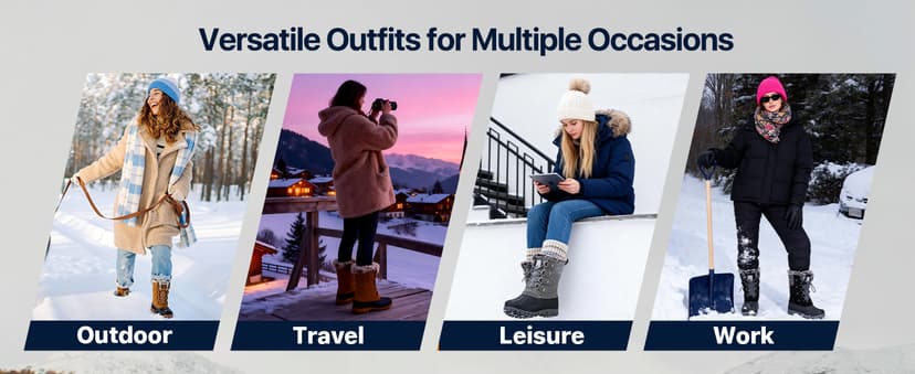 FREE SOLDIER Women's Waterproof Winter Cold Weather Snow Boots for Women Outdoor Fashion Duck Boots Comfortable Insulated