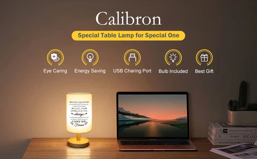 Birthday Retirement Gifta for Granny from Granddaughter, Granny Gifts for Birthday Desk Lamp with Wooden Stand Gifts for Granny from Grandkids, Granny Birthday Gifts Table Lamp B0CZ3FPV4P