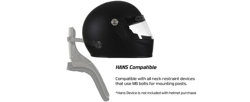 Conquer Snell SA2025 Approved Full Face Auto Racing Race Car Helmet - Adult | Men | Women | - Black / White / Silver