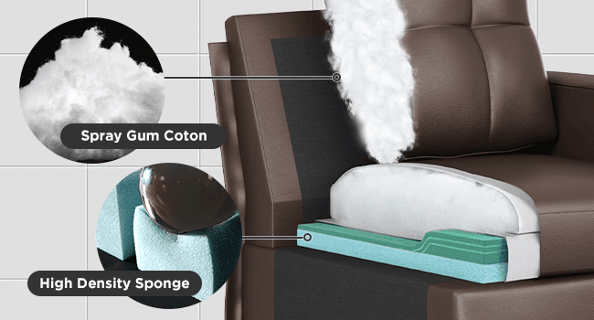 HONBAY Faux Leather Sectional Sofa, Convertible Sectional Couch L Shaped Couch Sofa for Small Space, Brown