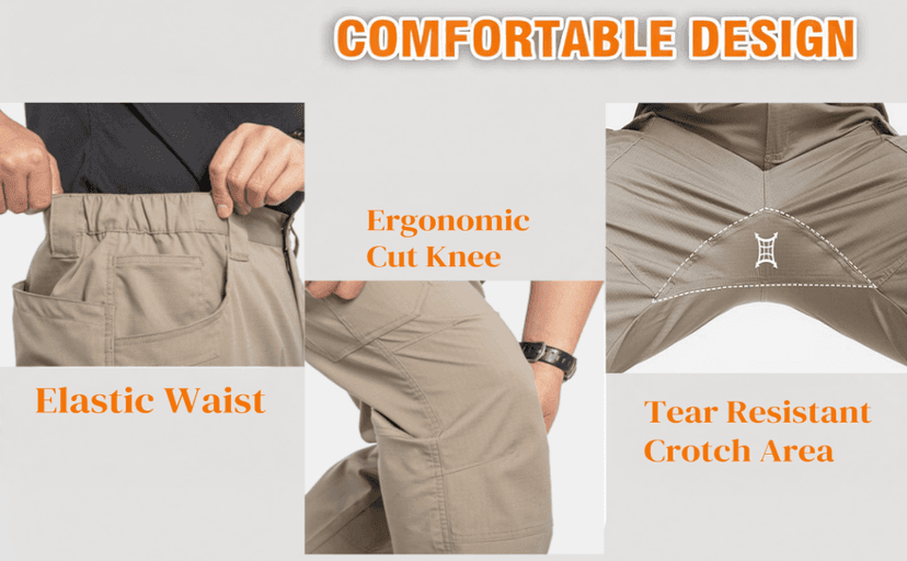 Generic Mens Cargo Work Pants Ripstop Tactical Pant with Multi Pockets Outdoor Water Resistant Hiking Woking Construction Trousers