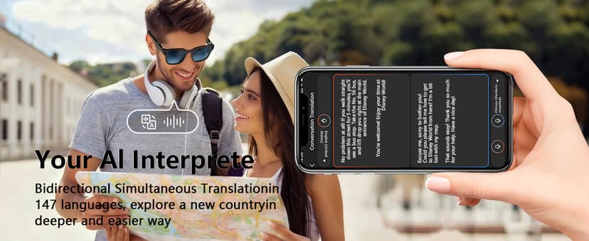 AI Smart Glasses with ChatGPT, 8MP Camera Glasses with Camera and Audio, AI Translation Sunglasses with 164 Languages, Bluetooth Sunglasses with Voice /Calling, 8-Hour Music Playback, Gradient Blue