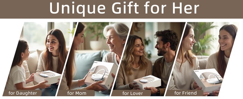 EZVALO Gift for Her, Music Table Lamp with Wireless Charger, 4 in 1 Touch Bedside Lamp, Portable Bluetooth Speaker, Phone Holder, Dimmable LED Night Lights Birthday Gifts for Women, Men, Dad, Mom