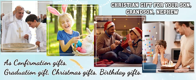 Birthday Philippians Confirmation Baptism Gifts for 9 10 11 13 16 18 21 Years Old Boy, Soccer Baseball Basketball Accessories PEALICIOUS Cross Bracelet for Boys, Joshua Birthday Son Gifts for Teens B0GJ54CQ6W