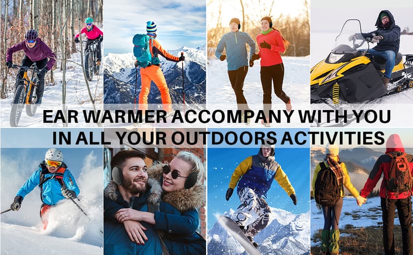 Dwenarry Winter Warm Ear Muffs Unisex Foldable Ear Warmers Adjustable fleece Earmuffs for Men Women Cold Weather 1/2 Pack