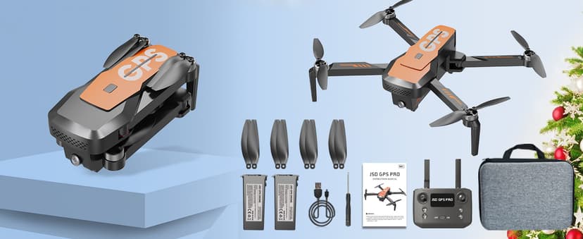 Drones with Camera for Adults 4K - GPS Drone with Auto Return, Brushless Motor, Foldable Mini RC Quadcopter for Kids Beginners with FPV Live Video, Follow Me, 2 Batteries Long Flight Time Under 249g