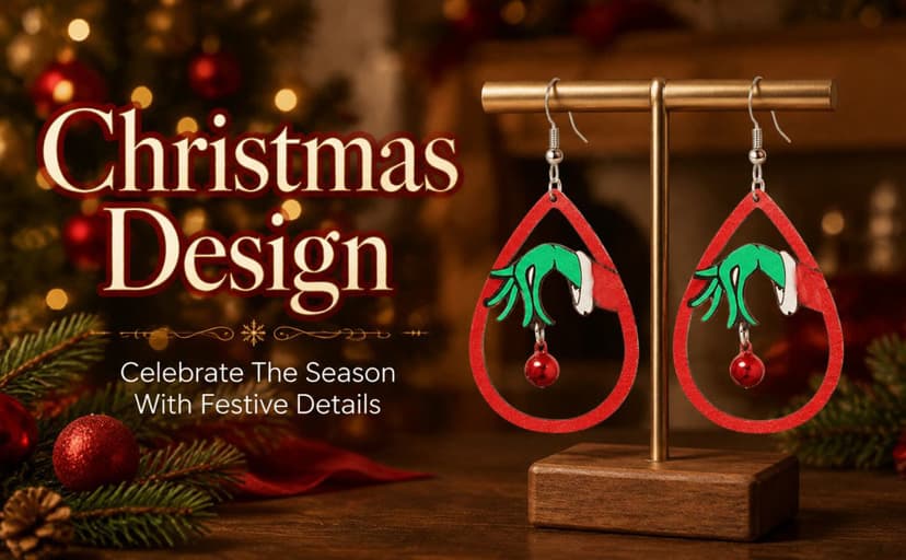 WCRAZYE Christmas Wood Earrings for Women Handmade Wooden Teardrop Dangle Earrings Christmas Xmas New Year Party Earrings Set Winter Holiday Jewelry Gift B0BNNNMHD4