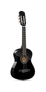 Moukey 41" Acoustic Guitar for Beginners Adult Teen Full Size Guitarra Acustica with Chord Poster, Gig Bag, Tuner,Steel Strings, Capo, Strap - Black