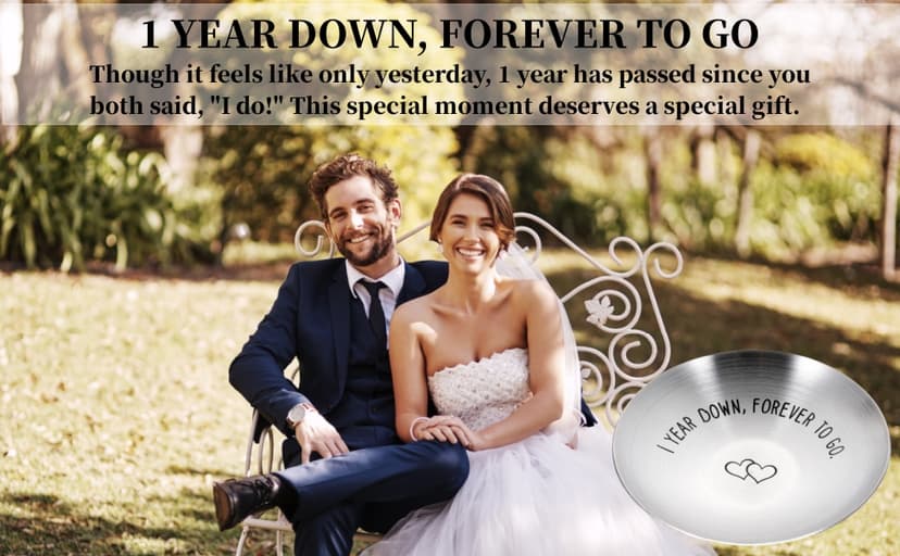 1 Year Anniversary for Him Her One Year Paper Anniversary Ring Holder First Anniversary Wedding Gifts for Husband Wife 1st Anniversary Dating Gift for Couples Boyfriend Girlfriend Birthday Christmas