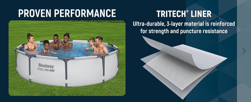 Bestway Steel Pro MAX 10' x 30" Above Ground Pool, Round Metal Frame Outdoor Swimming Pool Set with Filter Pump & Type I Cartridge, Gray