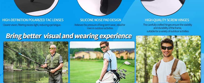 GGSTDDUP 4 Pack Polarized Sports Sunglasses for Men & Women | UV Protection Lightweight Wraparound Sunglasses for Outdoor