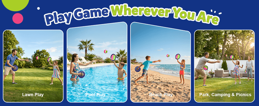 Toss and Catch Velcro Ball Set for Kids Outdoor Toys Yard Games Outside Games Beach Toys for 3 4 5 6 7 8 9 10 Year Old Boys Girls Classic Gift B0H36QJ768