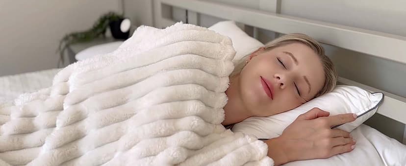 Ultra-Soft Plush Fleece, Cozy, Warm Yet Lightweight, Ribbed Texture, Home Decor, Machine Washable, Giftable, All-Season Use BEDELITE Ribbed Fleece Throw Blanket for Couch, Cream, 50"x60" B0CSFJR66V