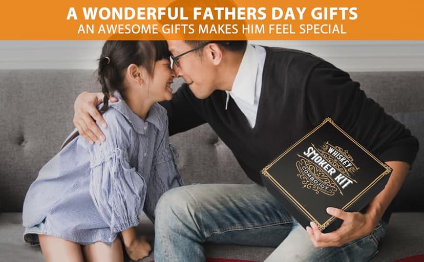 Whiskey Smoker Kit with Torch - 6 Flavors Wood Chips, 2 Glasses, 2 Ice Ball Molds - Cocktail Smoker Infuser Kit, Old Fashioned Drink Smoker Kit, Birthday Bourbon Whiskey Gifts for Men,Dad(NO Butane)