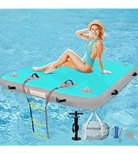 AWEMUFA Inflatable Chair for Lakes, Inflatable Floating Chair Floating Pool Lounger Float Adult, Heavy Duty Lake Floats Outside Tanning Pool Hangout Armrest Floaties