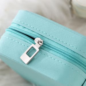 TRODANCE Mini Jewelry Travel Case, Small Portable Jewellry Organizer Box Portable Display Storage Box for Rings Earrings Necklaces, Gifts for Girl, Women, Wedding, Birthday, Mom, Mother's Day (Blue) B09631PYPT