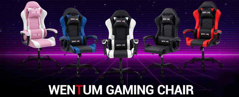Gaming Chair PU Leather Massage PC Video Game Chair with Lumbar Support for Men Women, Home Office, Height Adjustable, Ergonomic, High Back, White