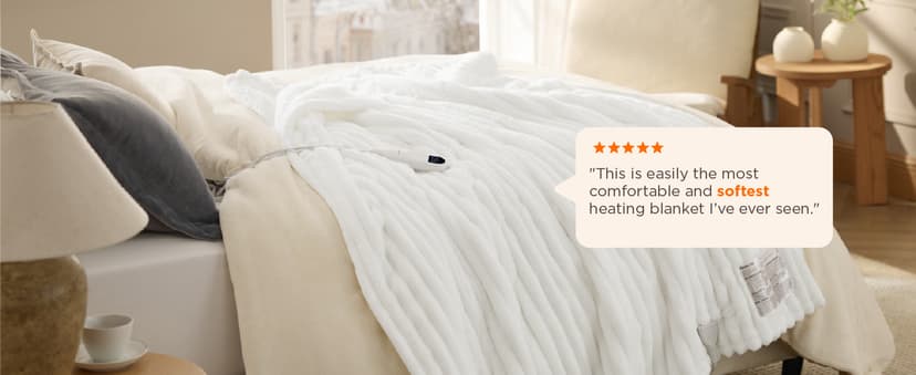 Preheat Function, 6 Heat & 6 Timer (Up to 10H) Settings, 8H Auto Shut Off, ETL & FCC, Gifts for Men Senior, Cozy Room Decor Bedsure Thick Heated Blanket Electric Throw, Fast Heating, Grey 50"x60" B0BZYX45MR