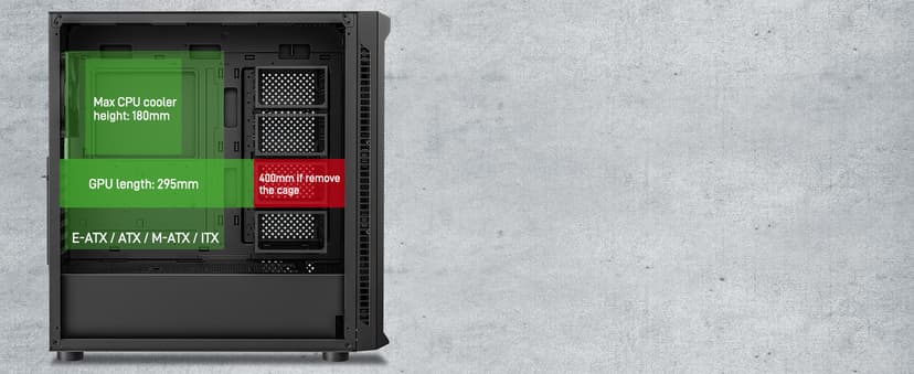 DARKROCK Classico Max Storage Master E-ATX Computer Case with 4x120mm Black Fan, 10 x3.5 HDD+3 x2.5 SDD USB 3.0 Ready, 360mm Radiator Supported, Vertical Slots for GPU Vertically Mount - Black