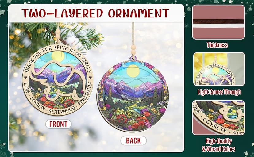 GEEMBI Elephant Gifts for Women - Suncatcher Christmas Ornaments 2025 for Tree Decorations - Elephant Ornament for Christmas Decorations, Sister Gifts for Friends, Friend Gift for Sister