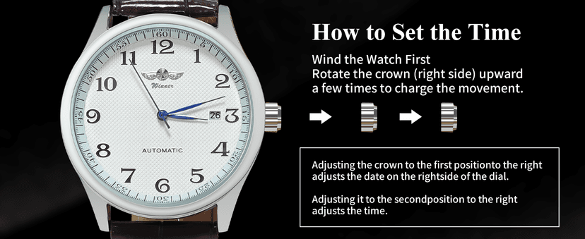 Gute Men's Watch, Mechanical Skeleton Steampunk Automatic Self-Winding Arabic Numeral Blue Hands Brown PU Leather Wrist Watch