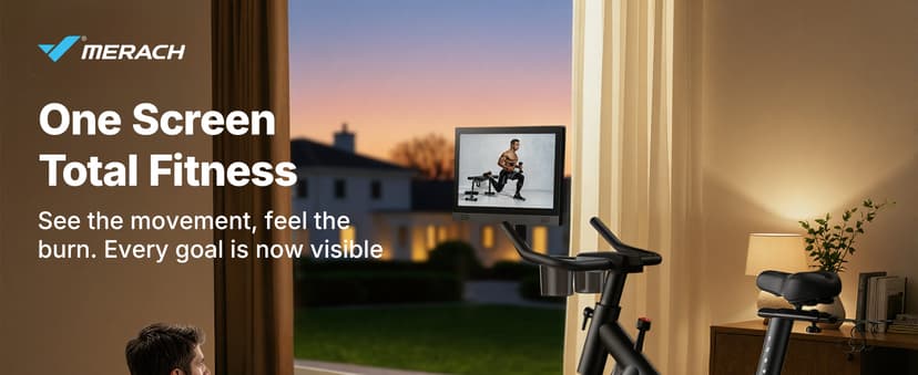 MERACH Exercise Bike, Brake Pad Stationary Bike with Exclusive App, Low Noise Indoor Cycling Bike with 300lbs Weight Capacity, Tablet Mount and Fitness Courses for Weight Loss