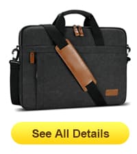 ESTARER Men Messenger Bag 17-17.3 Inch Laptop Bag Water-resistant Canvas Computer Shoulder Bag Briefcase for Work College Travel, Grey