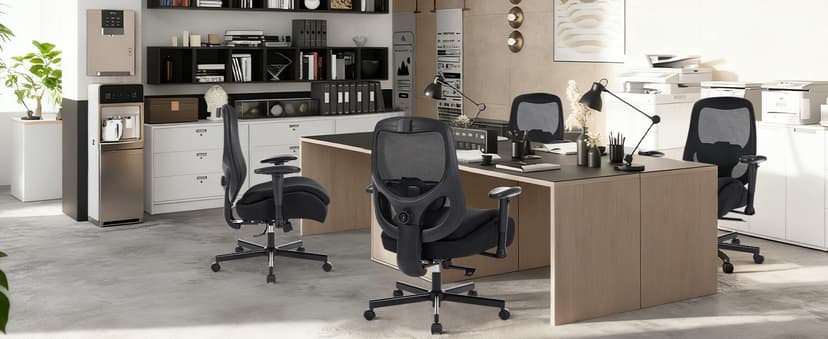 BOSMILLER Big and Tall Office Chair with Wide Thick Seat Cushion for Heavy People,700lbs Ergonomic Mesh Desk Chair with Adjustable Lumbar Support and Armrests for Adults Sitting All Day