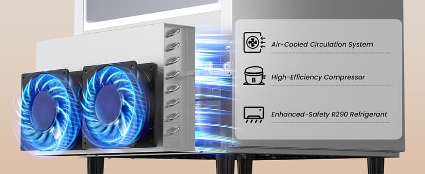 15” Under Counter Ice Maker Machine, 130 Lbs/Day with 30 LBS Storage Bin, Built-in Freestanding Stainless Steel Ice Maker with Auto-Cleaning, Smart LCD Panel, for Commercial & Home Outdoor Use