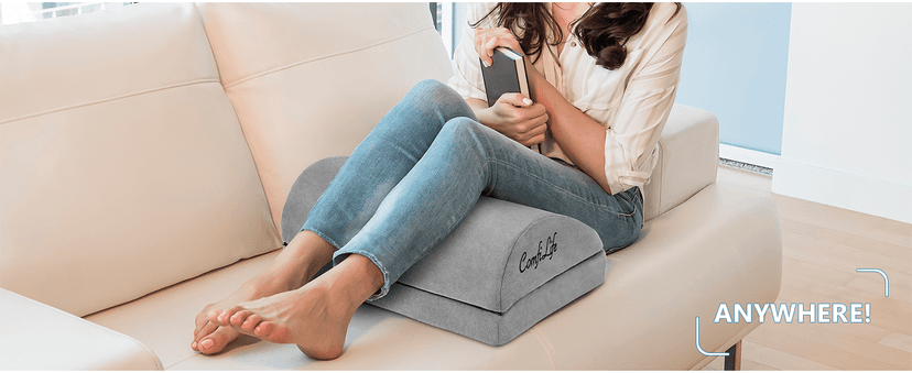 ComfiLife Foot Rest for Under Desk at Work – Adjustable Desk FootRest for Office Chair, Gaming Accessories – Ergonomic Teardrop Design for Back, Hip & Leg Pain Relief – 100% Memory Foam (Gray)