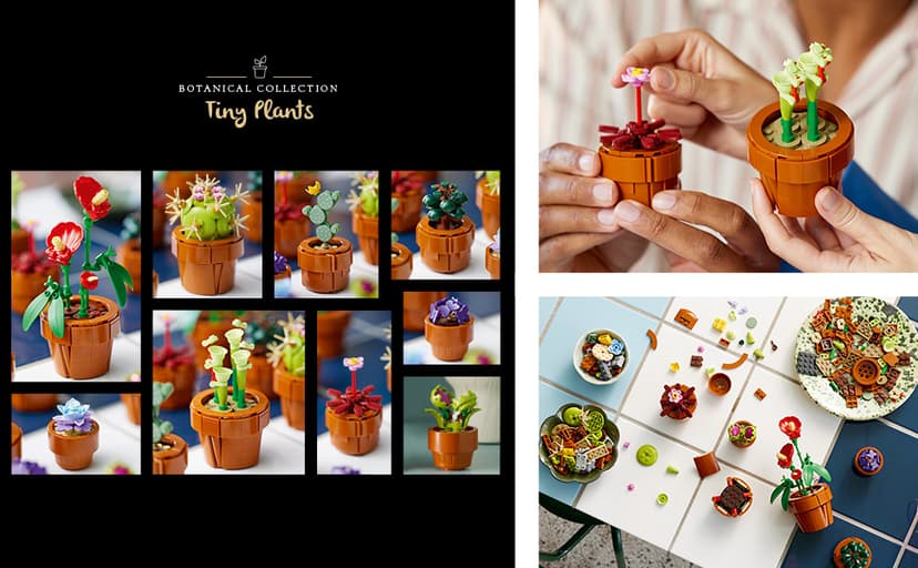 LEGO Botanicals Tiny Plants - Artificial, Fake Indoor Plant Building Set for Home, Kitchen, Desk Decoration, Adults Ages 18+ - Gift for Birthdays - 10329