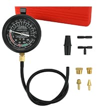 weyleity 2-in-1 Brake Bleeder & Vacuum Pump Kit | Essential for Brake & Clutch Maintenance, Handheld Vacuum Brake Bleeder Pump with Pressure Gauge, Adapters, and Case (Red)