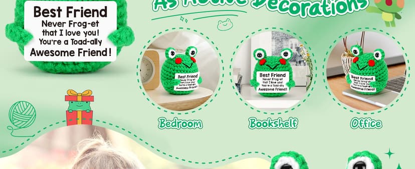 LEJIAJINW Friendship for Women Birthday Bestie BFF Sister, Birthday Gifts for Women Friends, Mini Cute Handmade Frog Positive Gift Ideas Christmas Thanksgiving Valentines Day for Her