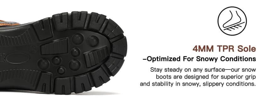 DOBOLIN Womens Winter Snow Boots Duck Waterproof Boots for Women Warm Cozy Mid Calf Booties for Cold Weather