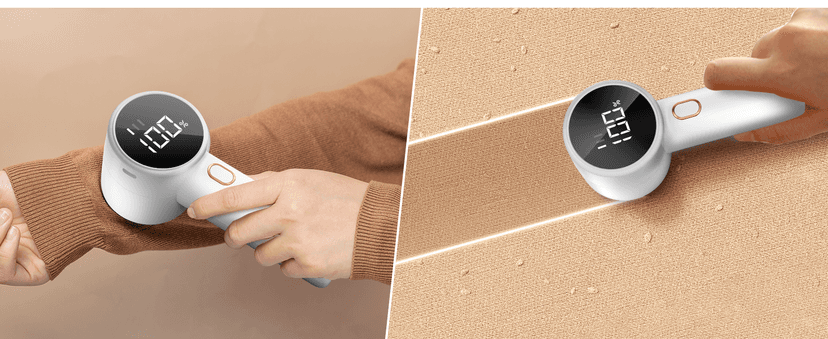 Fabric Shaver, Lint Remover Rechargeable, Electric Portable Sweater Defuzzer with 3 Speeds, 6 Leaf Blades, Digital LED Display to Remove Pilling for Clothes, Furniture, Sweater, Couch, Blanket