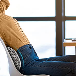 Lumbar Support Pillow for Office Chair, Memory Foam Lumbar Pillow for Lower Back Pain Relief (Grey)