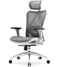 SIHOO M57 Ergonomic Mesh Office Chair, High Back Home Desk Chair with 3D Armrests, Lumbar Support and Adjustable Headrest, Comfortable Computer Chair, Big & Tall Office Chair Hold 330 LBS-Black