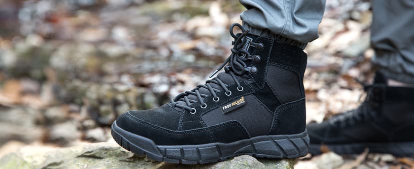 FREE SOLDIER Waterproof Hiking Work Boots Men's Tactical Boots 6 Inches Lightweight Military Boots Breathable Desert Boots