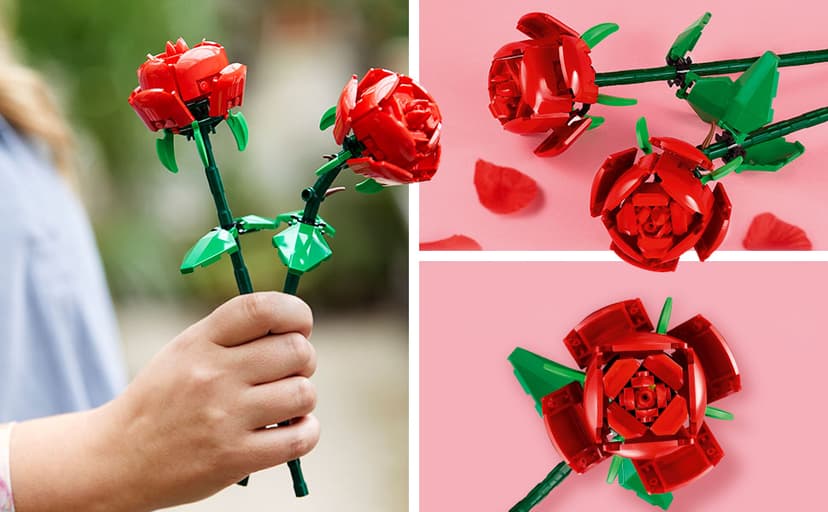 LEGO Roses - Building Toy for Kids, Girls & Boys, Ages 8+ - Artificial, Fake Roses for Home Decor & Display - Gift Idea for Plant & Flower Lovers - 40460