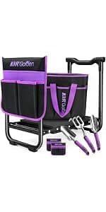 KVR Upgraded Garden Kneeler and Seat with Thicken & Widen Soft Kneeling Pad,Heavy Duty Foldable Gardener Stool with 2 Tool Pouches,Gardening Gifts for Women Mom Men Seniors¡… B0972Y5LTY