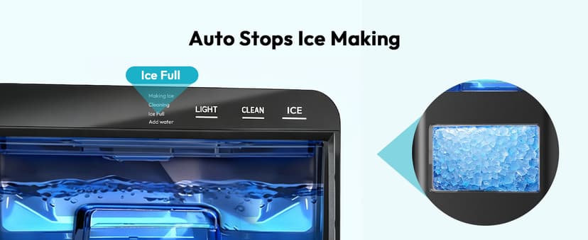 EUHOMY Nugget Ice Maker Countertop, 44Lbs/24H Sonic Ice Maker Machine, Self-Cleaning Pellet Ice Makers with Ice Scoop&Basket, Countertop Pebble Ice Maker for Home/Kitchen/Office