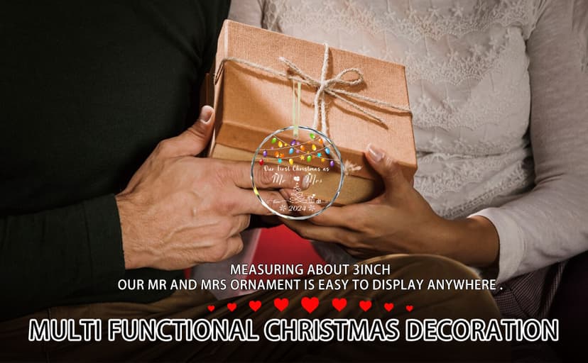 Christmas Ornaments 2025,Our First Christmas Married Ornaments Wedding Gifts for Couples 1st Xmas Married Ornament 2025 Mr and Mrs Bridal Shower Bachelorette Gifts for Bride to be Newlyweds Her Women