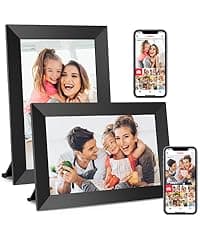 BIGASUO Digital Picture Frame, 10.1" Frameo Digital Frame WiFi with 32GB Memory, 1280x800 IPS Touch Screen, Send Photos/Videos from Your Phone Anywhere, Photo Gifts for Parents and Grandparents