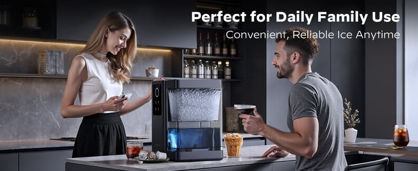Silonn Nugget Ice Maker Countertop with APP & Voice Control, Self Cleaning Ice Machine with 3L Large Water Tank, 40 lbs/24H Soft Chewable Ice, Portable Pebble Ice Maker for Home, Kitchen and Party