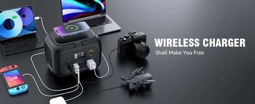 Solar Powered Generator 300W Peak/70400mAh, 260Wh Portable Power Station with Panels 40W Included, Solar Generator with AC Outlet 110V for Home Use, Camping, Outdoor, Power Backup