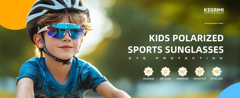 Kids Baseball Polarized Sunglasses: Sports Sunglasses for Boys Girls 3-12 Youth Sun Glasses for Cycling Running B0DB7QJYL4