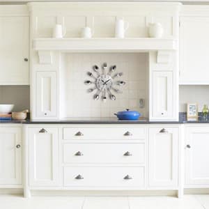 Timelike Kitchen Wall Clock, 3D Removable Modern Creative Cutlery Kitchen Spoon Fork Wall Clock Mirror Wall Decal Wall Sticker Room Home Decoration