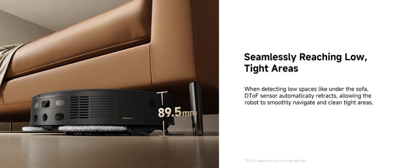 Mova V50 Ultra Complete Robot Vacuum and Mop Self-Cleaning, 24,000 Pa Suction, Liftable Navigation with Obstacle Overcoming and Warm Water Mopping with DuoSolution System Designed for Pets, Black