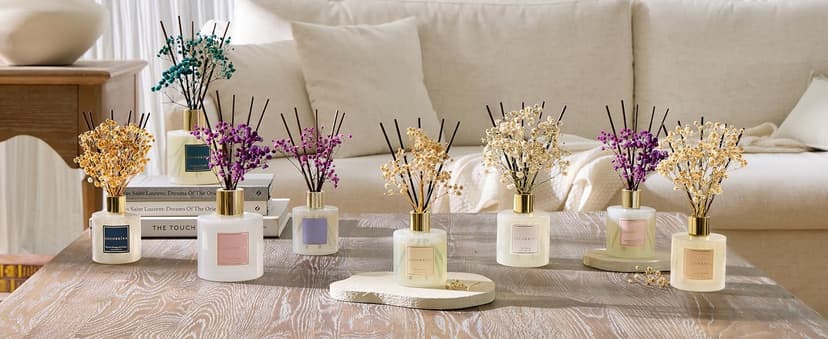 Cocorrína Reed Diffuser Set, Clean Linen 6.7 fl oz Scented Diffuser with Sticks Home Fragrance Reed Diffuser for Bathroom Shelf Décor B0B24QJ217
